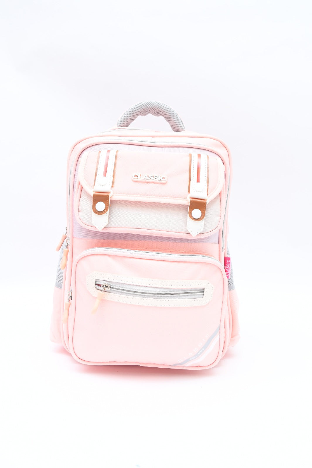 Classic Multi-Pocket School Backpack with Buckle Detail