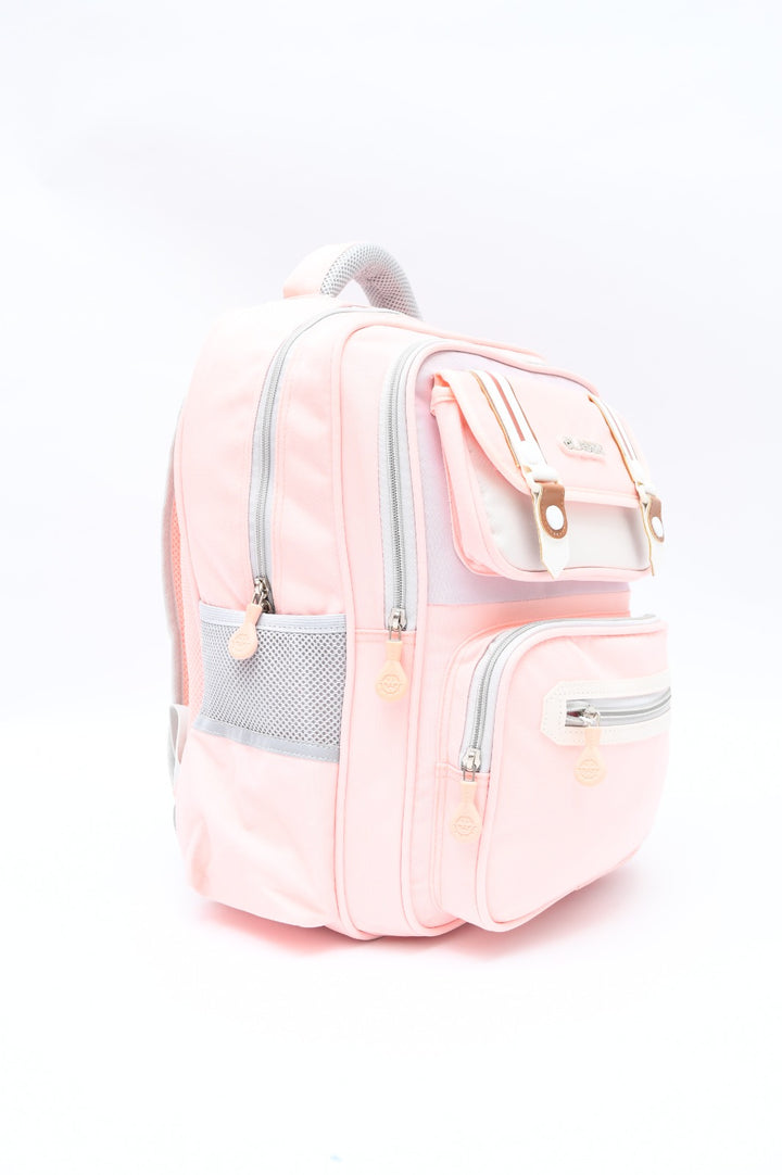 Classic Multi-Pocket School Backpack with Buckle Detail