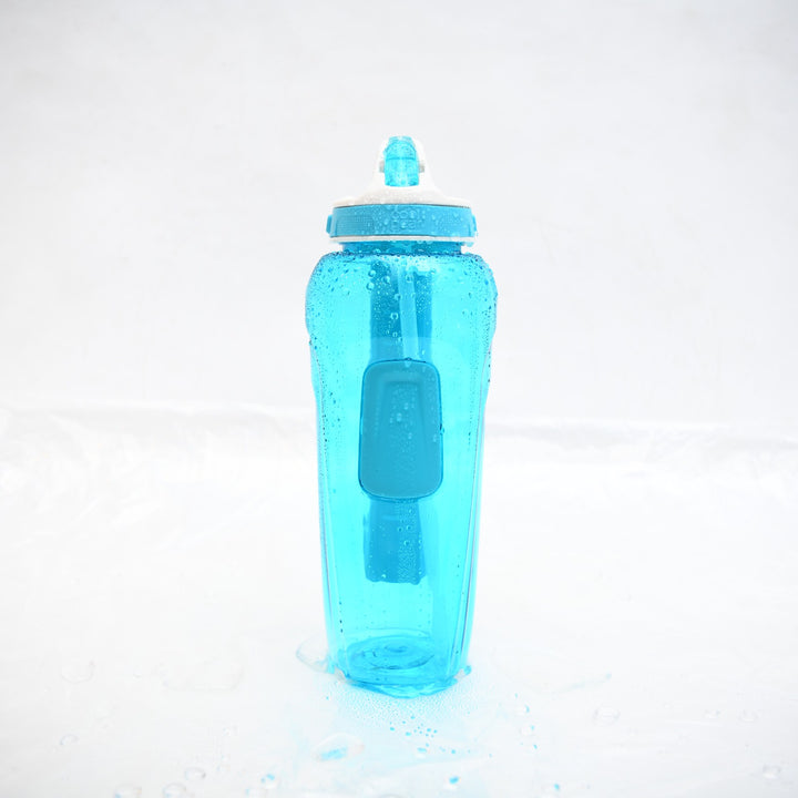 Cool Gear Reusable Sports Water Bottle with Gel Freezer Stick & Flip Straw