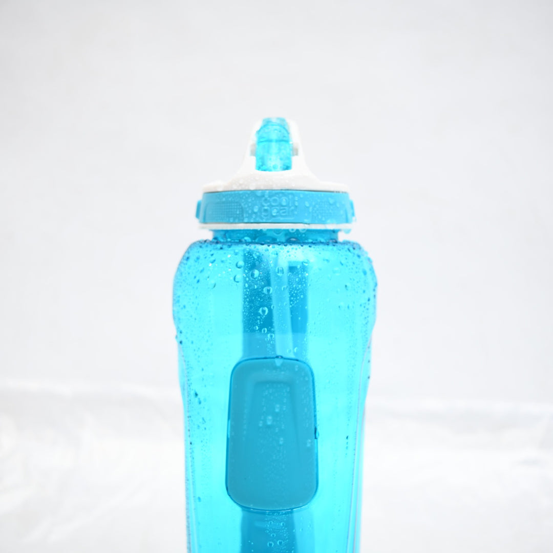 Cool Gear Reusable Sports Water Bottle with Gel Freezer Stick & Flip Straw