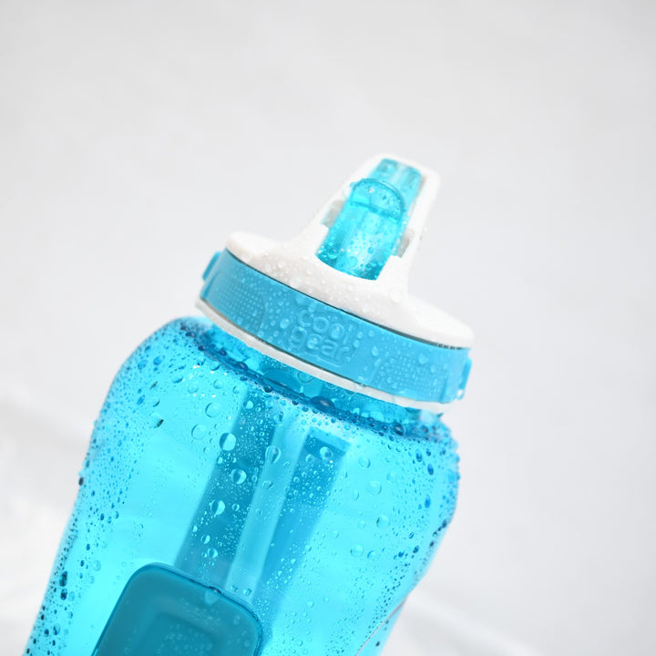 Cool Gear Reusable Sports Water Bottle with Gel Freezer Stick & Flip Straw