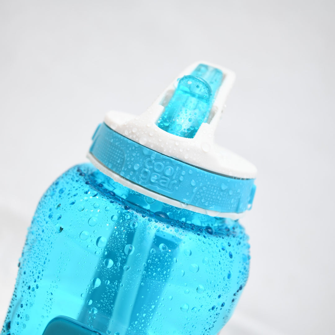 Cool Gear Reusable Sports Water Bottle with Gel Freezer Stick & Flip Straw
