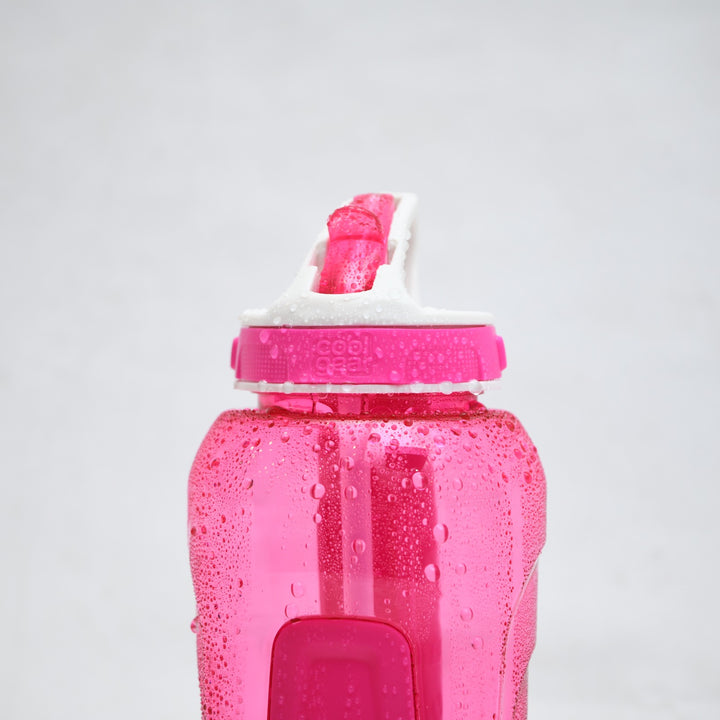 Cool Gear Reusable Sports Water Bottle with Gel Freezer Stick & Flip Straw