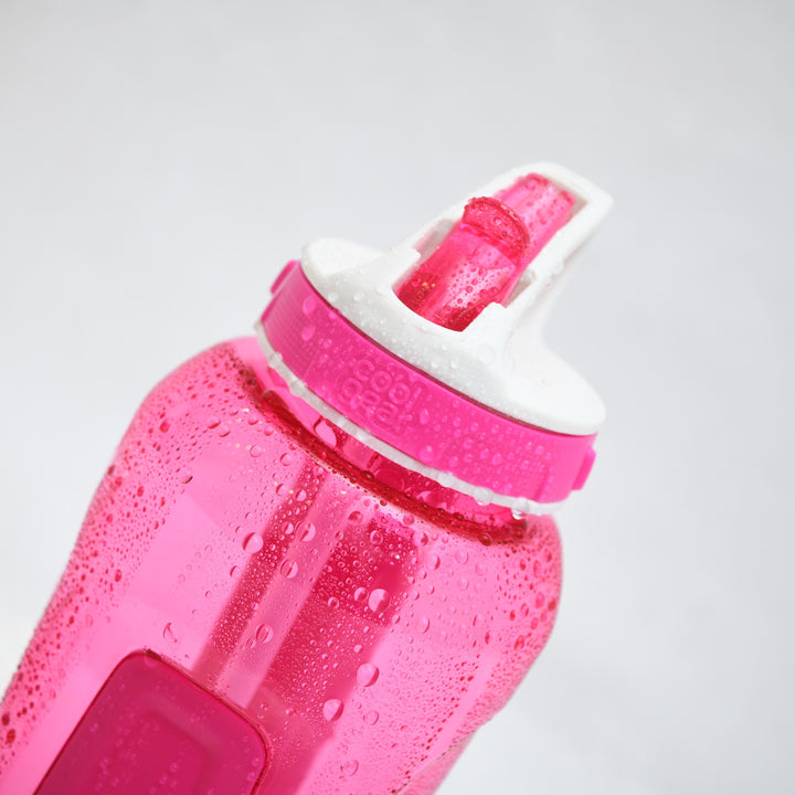 Cool Gear Reusable Sports Water Bottle with Gel Freezer Stick & Flip Straw