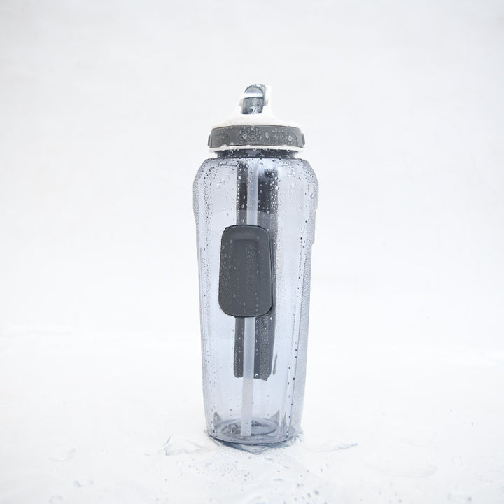 Cool Gear Reusable Sports Water Bottle with Gel Freezer Stick & Flip Straw