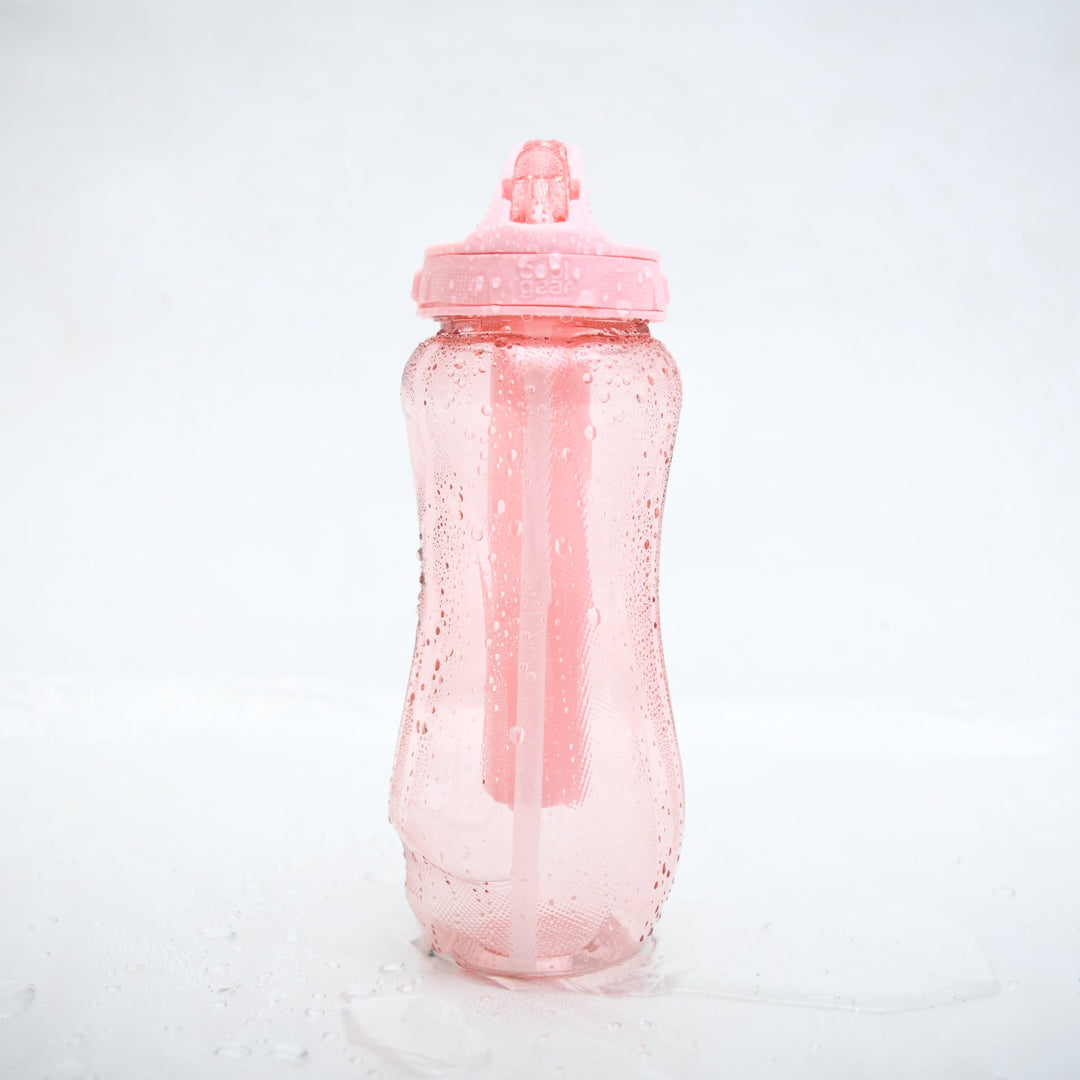Cool Gear Reusable Sports Water Bottle with Gel Freezer Stick & Flip Straw