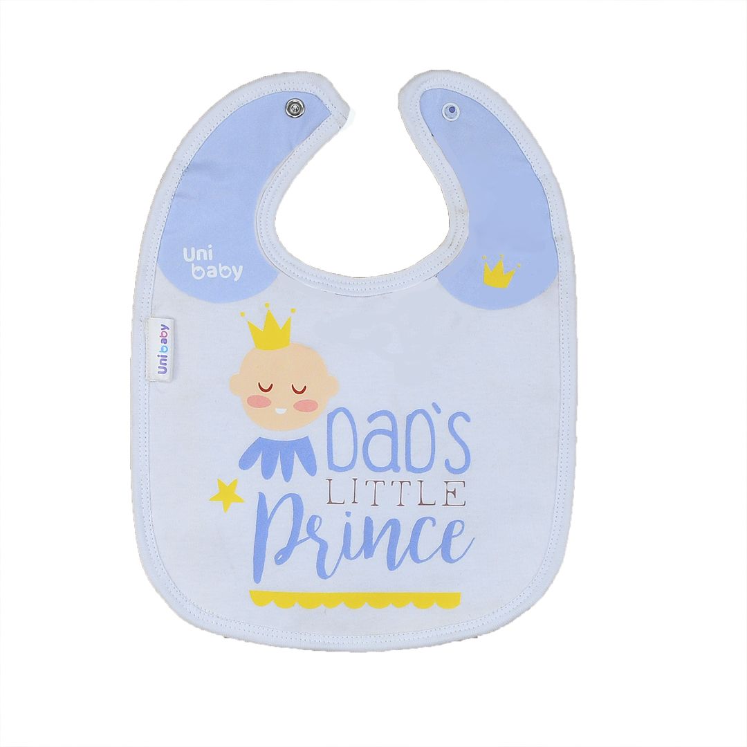 Soft Light Blue "Little Prince" Snap Bibs